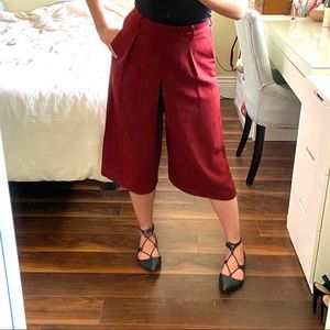 Uniqlo burgundy culottes